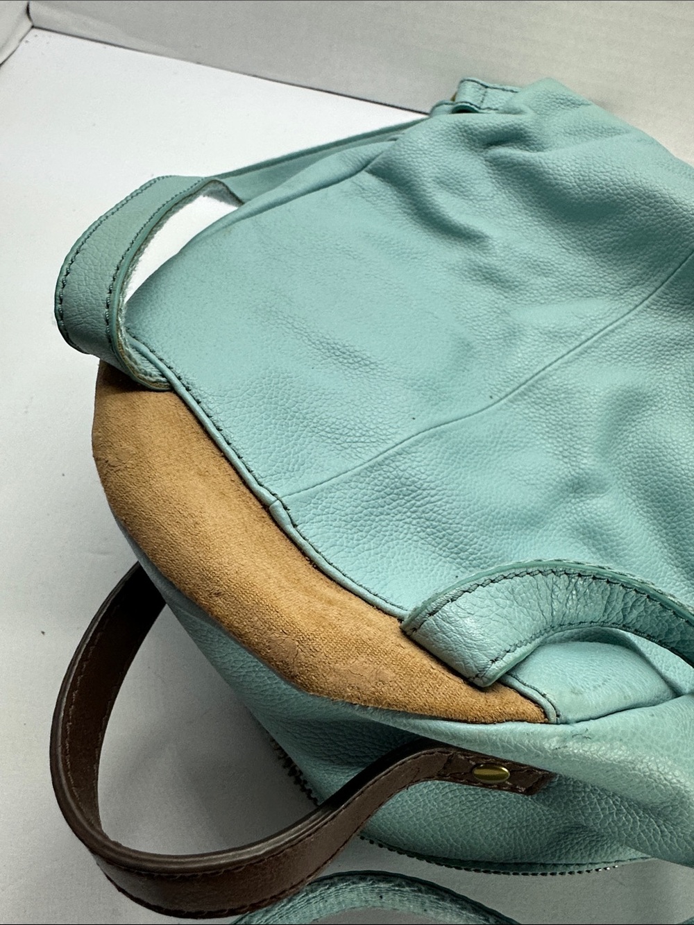 Fossil Pebbled Leather Mini Backpack in Mint - Picture 8 of 9